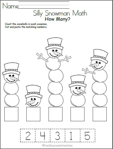 5 Snowman Math Worksheets Fun Activities Snowman Counting Worksheet - Snowman Counting Worksheet