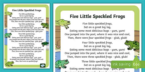 5 Speckled Frogs