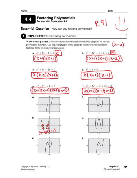Read Online 5 4 Practice Factoring Polynomials Answers 