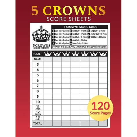 Read 5 Crowns Score Sheets 200 Large Score Sheets For Scorekeeping Five Crowns Card Game Book By Game Nest
