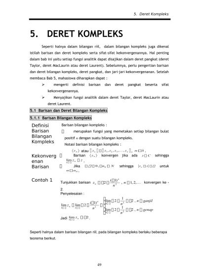 5. DERET KOMPLEKS - Deret Kompleks - 123dok - wintechmobiles.com