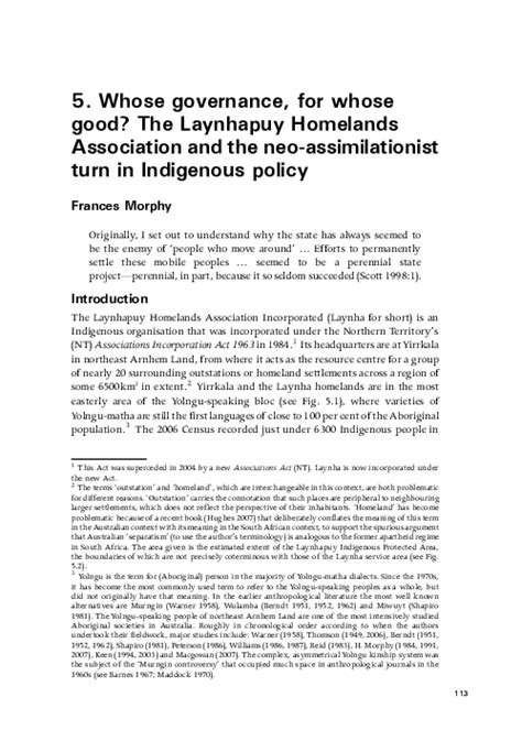 5. Whose governance, for whose good? The Laynhapuy Homelands ...