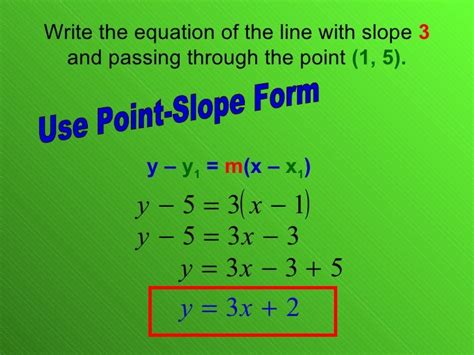 5.5 Linear Equations Point Slope Form