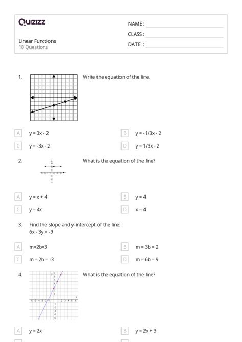 50+ Linear Functions worksheets on Quizizz Free & Printable