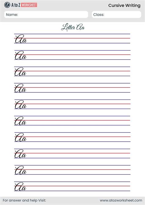 50+ PDF Cursive Writing Worksheets - muktibox.com