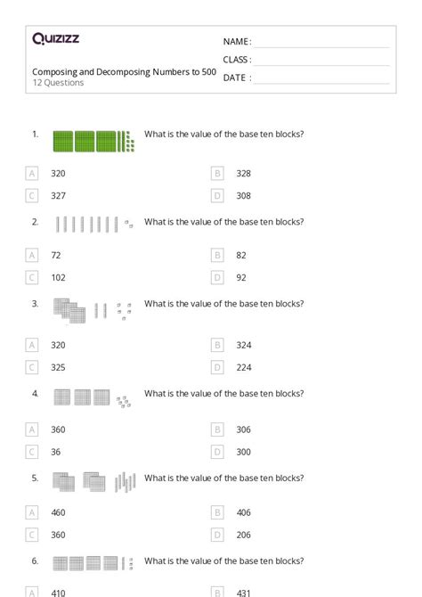 50+ TwoDigit Numbers worksheets for 2nd Class on Quizizz Free