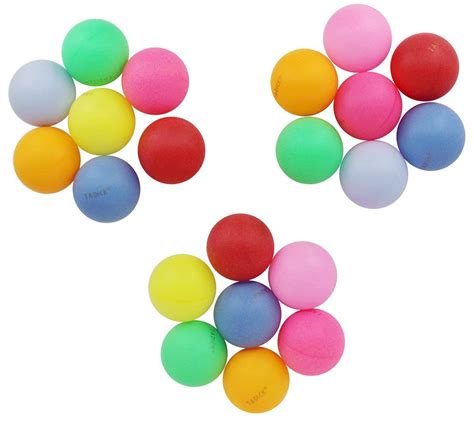 50 Assorted Beer Pong Balls PingPong Balls Washable Plastic (Colour