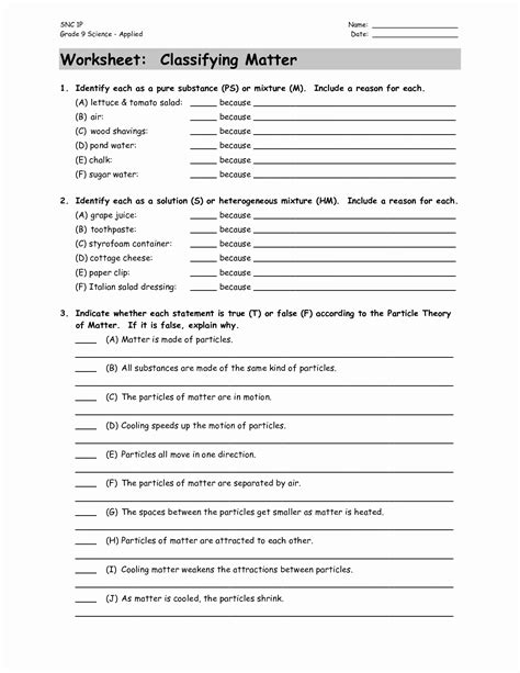 50 Classifying Matter Worksheet Answer Key Chessmuseum Template