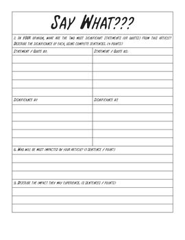 50 Current Events Worksheet Pdf
