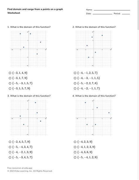 50 Domain And Range Worksheet Answers