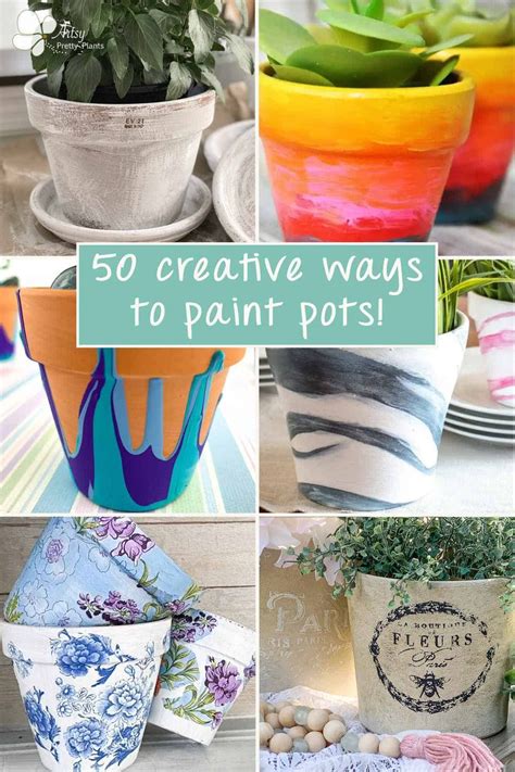 50 Easy Ideas For Painting Clay Pots - Artsy Pretty Plants - muktibox.com
