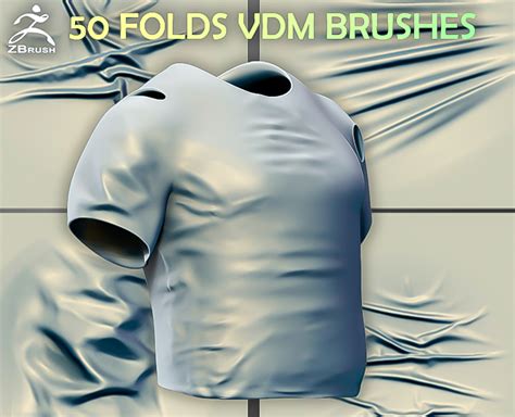 50 Folds Brushes for ZBrush - FlippedNormals