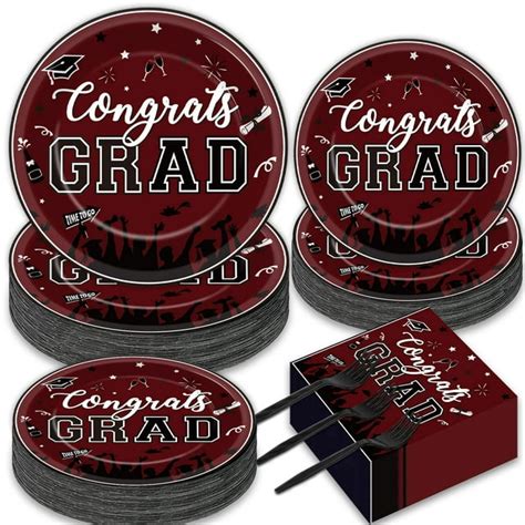 50 Guests Graduation Party Plates Napkins Forks Supplies Set ... - eBay