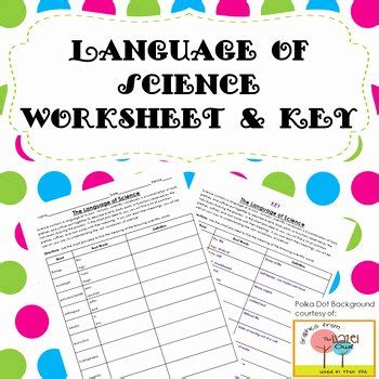 50 Language Of Science Worksheet