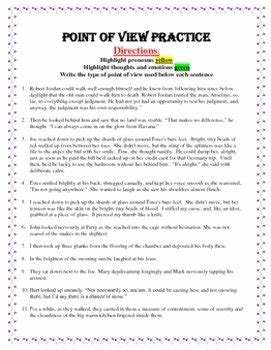 50 Point Of View Worksheet Chessmuseum Template Library