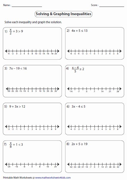 50 Solving Linear Inequalities Worksheet