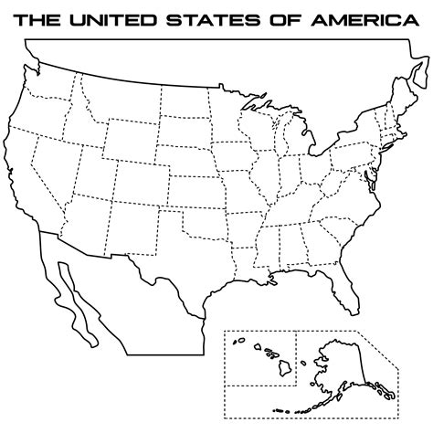 50 States Blank Map Printable