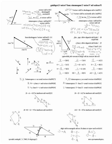 50 Vector Addition Worksheet with Answers Chessmuseum Template