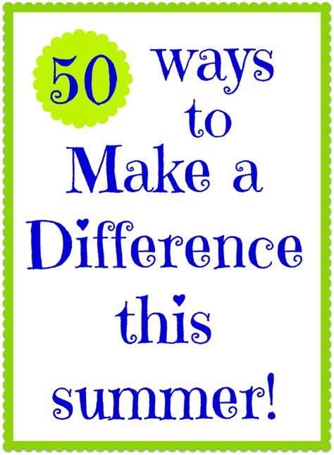 50 Ways to Make a Difference
