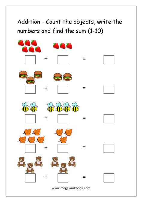 50 Addition Worksheets For Kindergarten First Grade 6th Simple Addition Worksheets Kindergarten - Simple Addition Worksheets Kindergarten