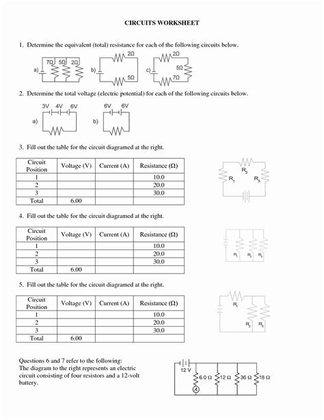 50 Circuits Worksheet Answer Key Circuit Worksheet Answers - Circuit Worksheet Answers