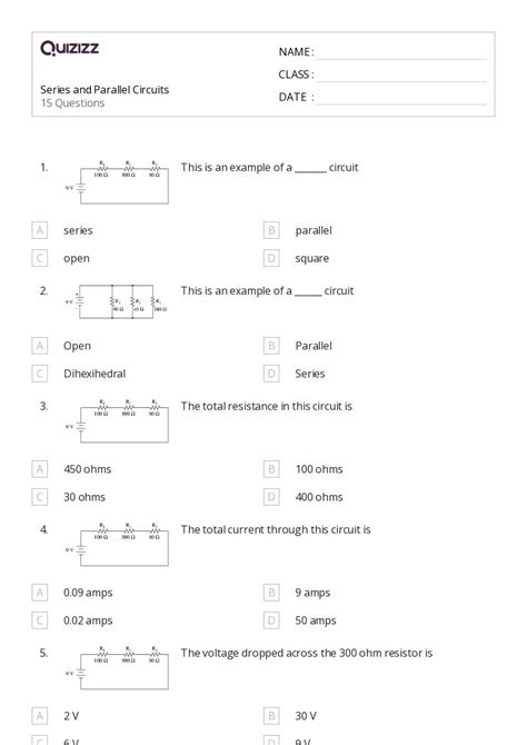 50 Circuits Worksheets On Quizizz Free Amp Printable Learning Electricity And Circuits Worksheet - Learning Electricity And Circuits Worksheet