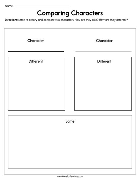 50 Comparing And Contrasting Characters Worksheets For 4th Compare And Contrast Activities 4th Grade - Compare And Contrast Activities 4th Grade
