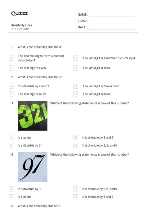 50 Divisibility Rules Worksheets On Quizizz Free Amp Rules Of Divisibility Worksheet - Rules Of Divisibility Worksheet