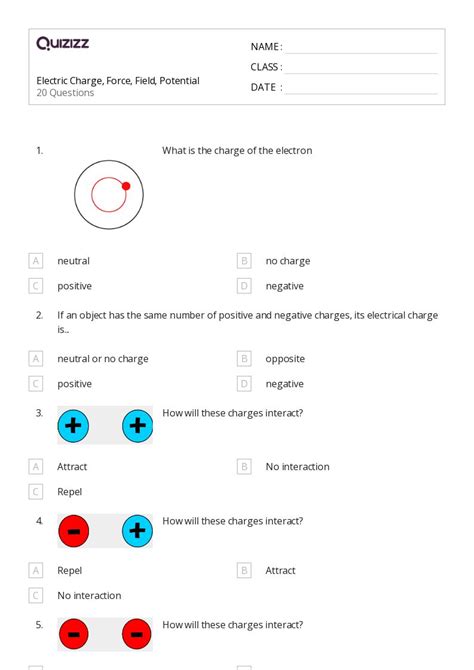 50 Electric Charge Worksheets On Quizizz Free Amp Electricity Charge Worksheet 5th Grade - Electricity Charge Worksheet 5th Grade