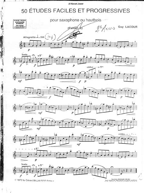 50 etudes faciles et progressives volume 1 saxoph