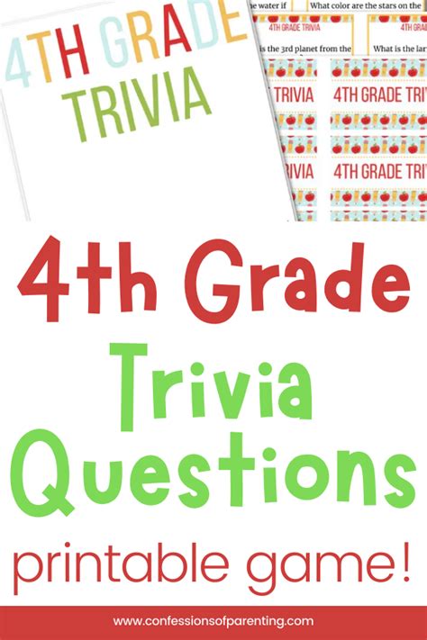 50 Fascinating 4th Grade Trivia Questions Confessions Of Trivia Questions 4th Grade - Trivia Questions 4th Grade