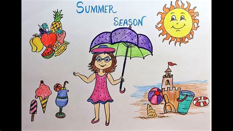 50 Free Summer Season Drawing Amp Summer Images Drawing Of Summer Season With Colour - Drawing Of Summer Season With Colour