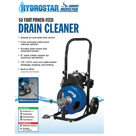 50 ft. Power-Feed Drain Cleaner with GFCI - Harbor …