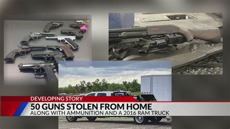 50 guns, 3,000 rounds ammo hauled off with stolen truck and tools