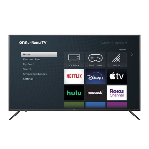  This Roku TV is available in a range of picture quality options, from HD to ultra-sharp 4K picture, that brings your entertainment to life in your living room. These Roku TV models may also feature HDR technology, with vivid colours and stunning contrast. Browse onn. Roku TV models from 24”, 43", 50", 55”, 65”, to 75” TV sizes in HD ... . 
