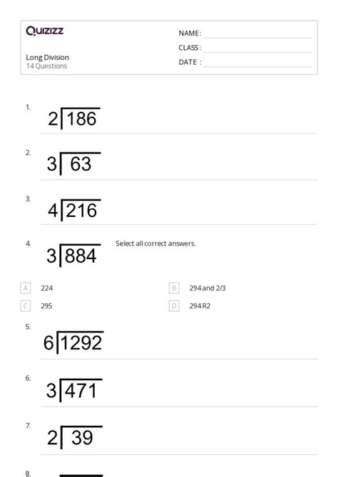 50 Long Division Worksheets On Quizizz Free Amp Long Division Exercises - Long Division Exercises