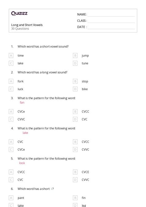 50 Long Vowels Worksheets On Quizizz Free Amp Long Vowels Worksheet - Long Vowels Worksheet