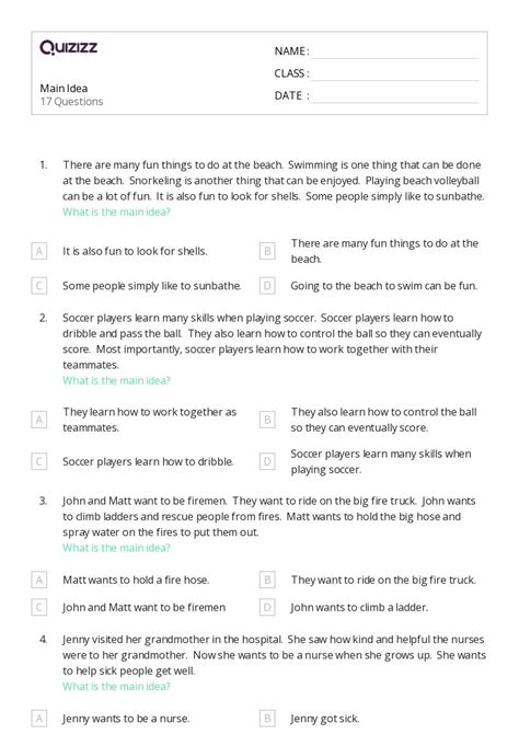 50 Main Idea Worksheets On Quizizz Free Amp Main Idea Practice Worksheet - Main Idea Practice Worksheet