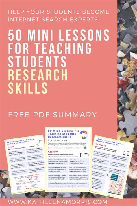 50 Mini Lessons For Teaching Students Research Skills Research Template For Middle School - Research Template For Middle School