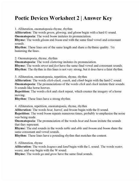 50 Poetic Devices Worksheet 1 Chessmuseum Template Library Poetic Terms Worksheet - Poetic Terms Worksheet