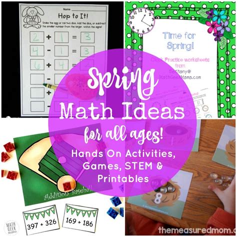 50 Spring Math Ideas For Grades K 8 Spring Math - Spring Math