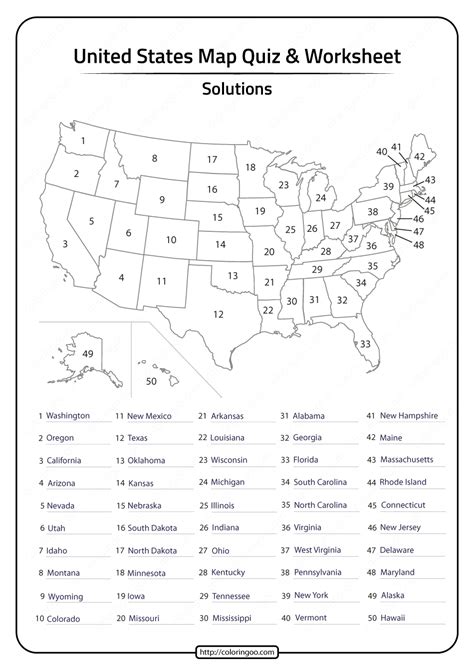 50 States Of America Worksheets Us States Worksheet - Us States Worksheet