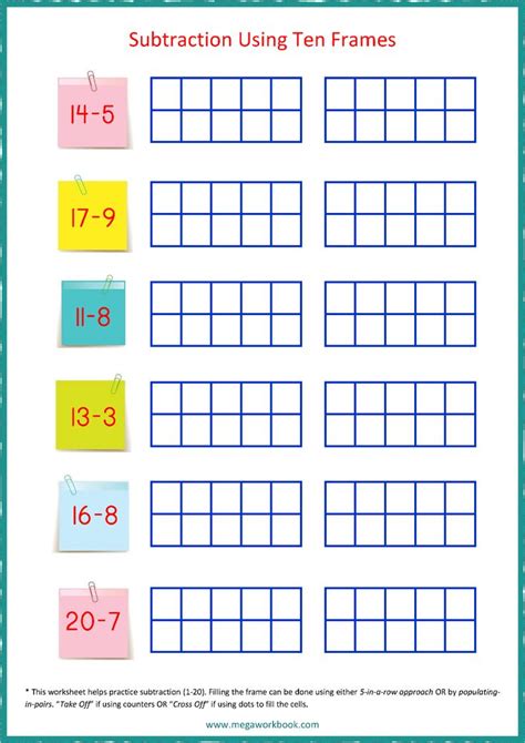 50 Subtraction And Ten Frames Worksheets For Kindergarten Ten Frames Kindergarten Worksheets - Ten Frames Kindergarten Worksheets