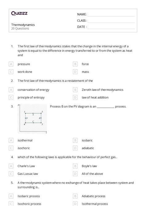 50 Thermodynamics Worksheets On Quizizz Free Amp Printable Chemistry Thermodynamics Worksheet - Chemistry Thermodynamics Worksheet