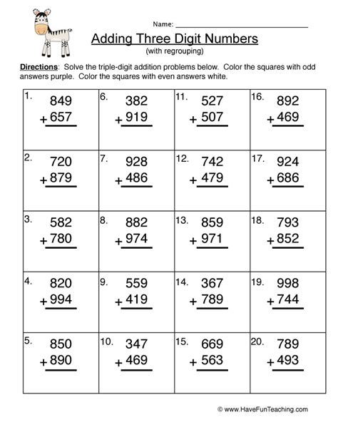 50 Three Digit Addition And Regrouping Worksheets For 3rd Grade Math Worksheet Reqrouping - 3rd Grade Math Worksheet Reqrouping