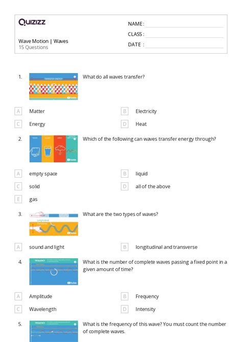 50 Waves Worksheets On Quizizz Free Amp Printable 7th Grade Science Waves Worksheet - 7th Grade Science Waves Worksheet