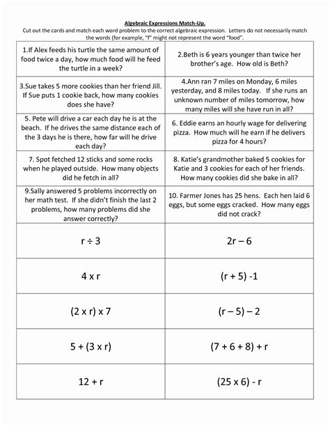 50 Writing Algebraic Expressions Worksheet Chessmuseum Writing Algebraic Expressions Worksheet With Answers - Writing Algebraic Expressions Worksheet With Answers