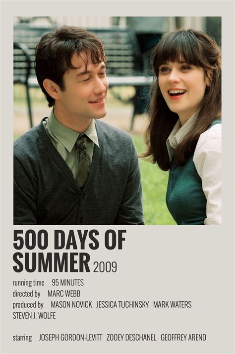 500 days of summer film. Jul 31, 2009 · In the enchantingly original and romantic (500) Days of Summer, Summer (Zooey Deschanel) is a girl — capricious ... but the movie presents those days out of order, as an impish romantic ... 