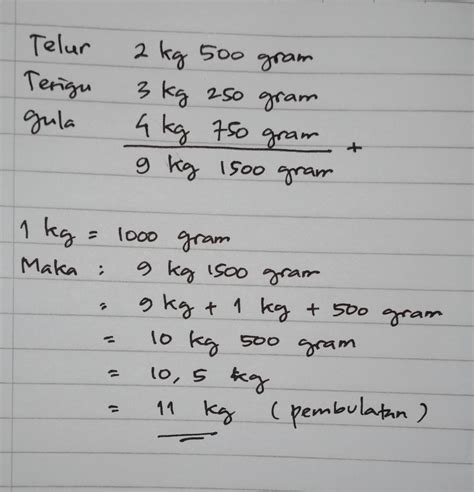 500 gram berapa kilo
