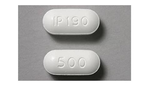 White oval-capsule shaped pill with marking of ip190 500 contains a nonsteroidal anti-inflammatory drug (NSAID) naproxen 500mg as an active ingredient. Ip190 pill used in the treatment of moderate to severe pain of the following indiactions: ankylosing spondylitis, aseptic necrosis, back pain, bursitis, chronic myofascial pain. dysmenorrhea. 